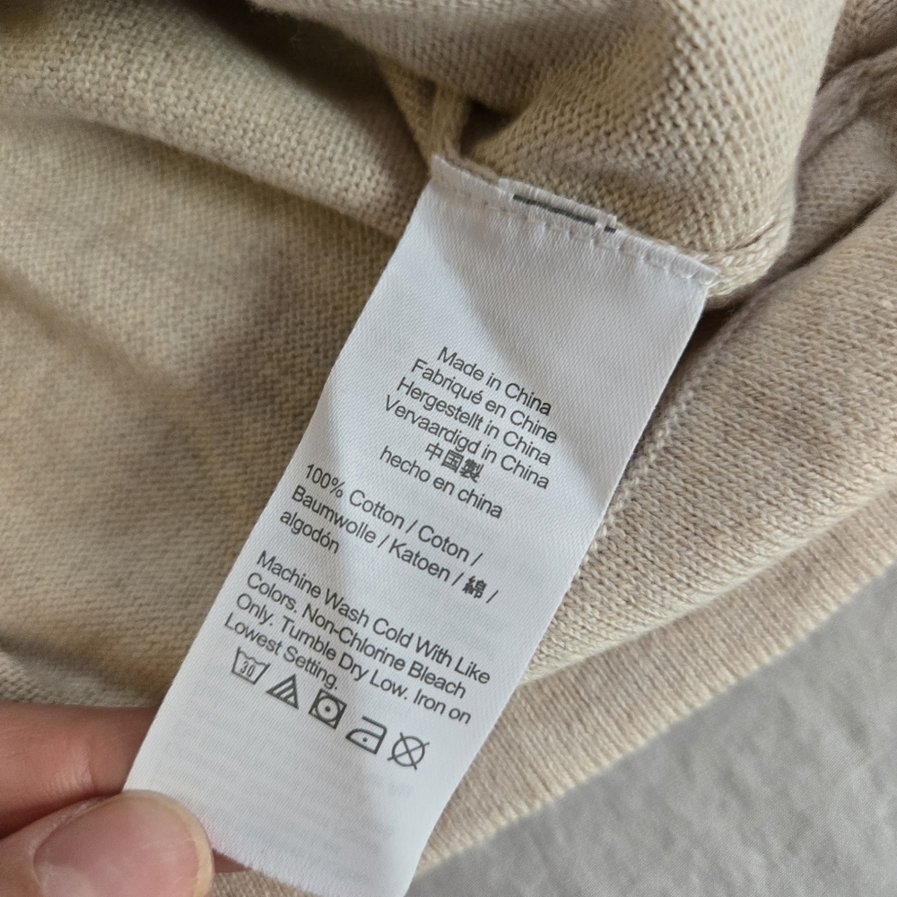 Crewcuts Girls Oatmeal Cotton Sweater  Silver Sequin Bow Design 8 - Picture 5 of 7